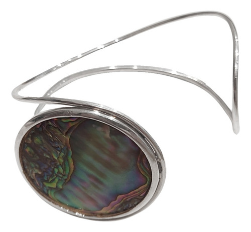 Pulseira Bracelete Em Prata 925 Com Abalone