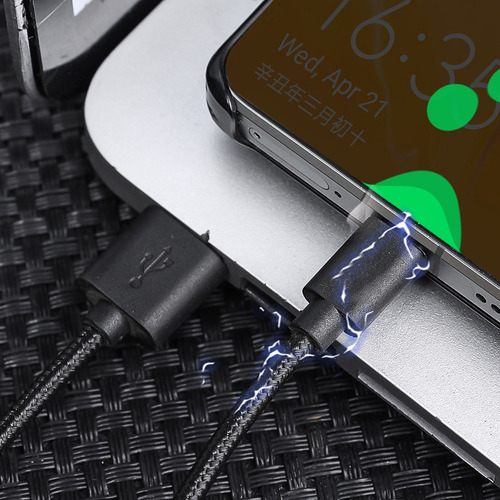 Cable Micro Usb De 2 M Y 6 A Para Teléfono De Carga Rápida,
