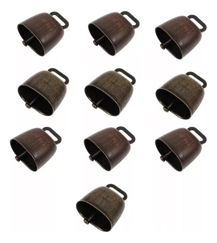 10 Campanas Antirrobo Para Vacas En Pastoreo, Color Bronce