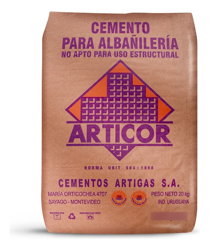 Articor Cemento Albañileria 20kg Artigas- Ferreteria Capurro