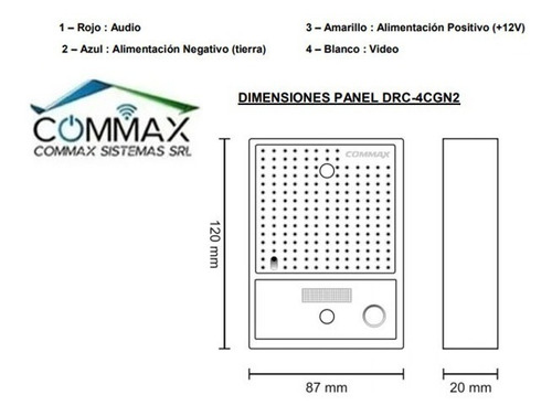 Imagen 4 de 9 de Portero Visor Commax 2 Pantallas Lcd Led 7 Antivandalico