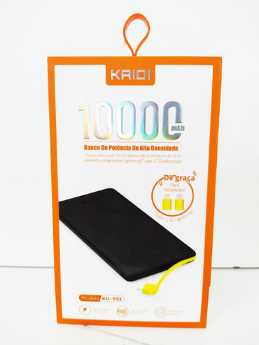 Carregador Portatil Kaidi Kd-951 10.000mah Usb Anatel