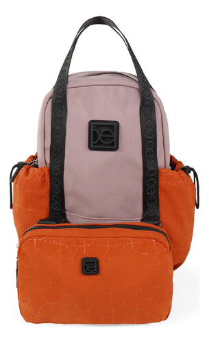 Mochila De Viaje Cloe Unisex Triple Uso Cangurera Color Naranja