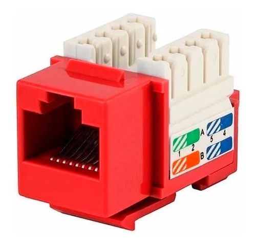 Jack Rj45 Cat5e Conector Hembra Red Utp  Rojo Xcase