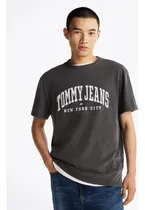 Comprar Polera Arc Varsit Logo Regular Fit Negro Tommy Hilfiger