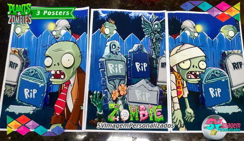 Festa Zumbies Plants Vs Zombies Kit Decoração Personalizado