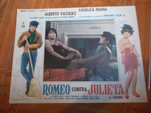 Antiguo Lobby Card De Angelica Maria En Romeo Contra Julieta