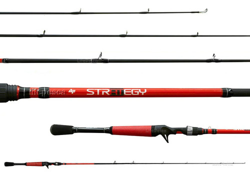 Vara P/ Car. Albatroz Strategy (1,92m) 10-20lbs - Inteiriça Cor Vermelha