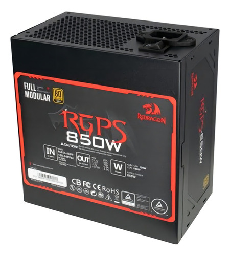 Fuente Redragon 850w 80+ Gold Gc-ps010 Negra Atx Negro