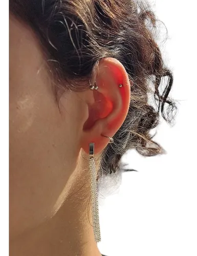 Aros De Cadenas Colgantes Plata925