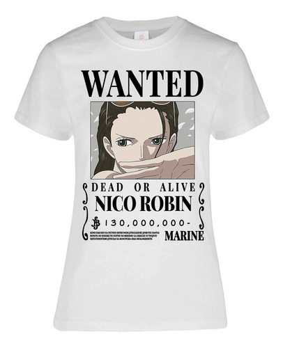 Blusa Cartel Wanted Nico Robin One Piece Recompensa