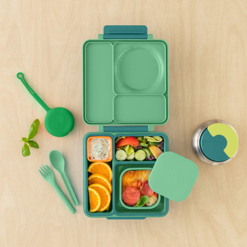 Recipiente Silicona Color Verde Para Snacks Tapa Hermetica