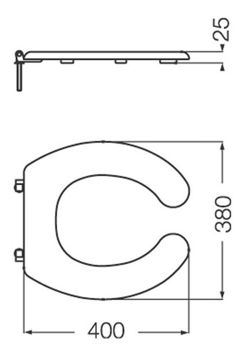 Tapa Y Asiento Para Inodoro Línea Espacio Tte4/b Ferrum