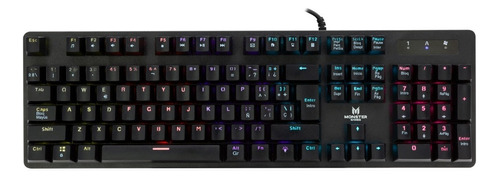 Teclado Gamer Mecanico Monster Strategy Rgb - Color del teclado Negro