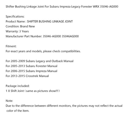 Junta De Varillaje De Buje De Engranaje For Subaru Impreza