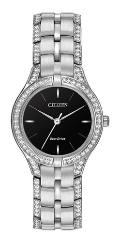 Reloj Citizen Eco-drive Dama Gris Bracel Fe2060-53e - S022 Color del fondo Negro