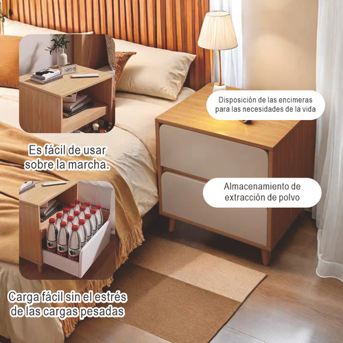 Buro Para Recamara Mesa De Nocheminimalista Con 3 Cajones