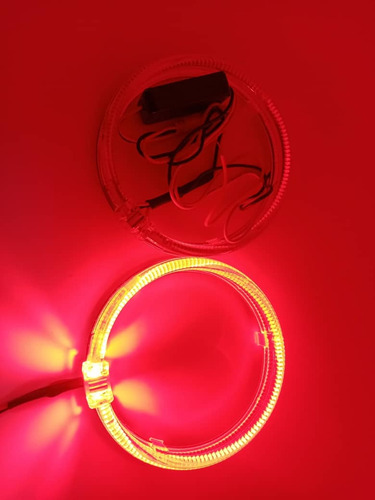 X2 Anillos De Luz Led Circular Universal Ojos De Ángel Rojo