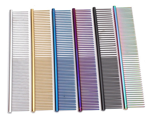 Set 6 Peines Metalico Acero Varios Colores