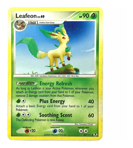 Leafeon 45/111 - Carta Original De Pokémon Platinum 2009