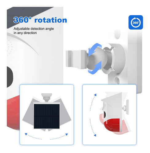 Alarma Solar Con Sensor De Movimiento, 120 Db, Sirena Fuerte