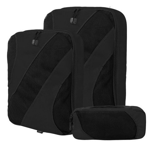 Set Organizador De Ropa Para Valija Viaje Bolsas Con Cierre Color Negro