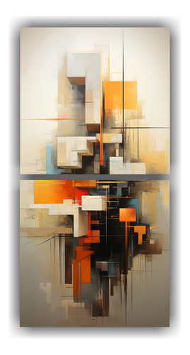 160x80cm Cuadro Abstracto Arena Moderno Bastidor Madera