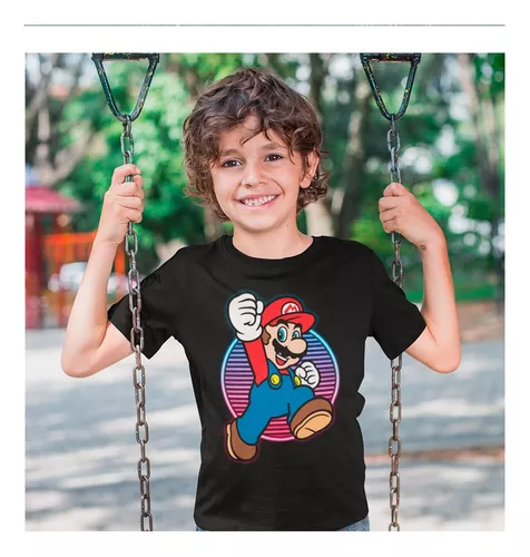 Playera Mario Bros manga corta para niño