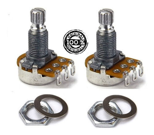 Imagem 1 de 3 de Potenciômetro Alpha B500k Guitarra E Baixo Kit 2 Peças