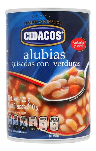 Alubias Con Verduras Cidacos Frijoles Lata 425g