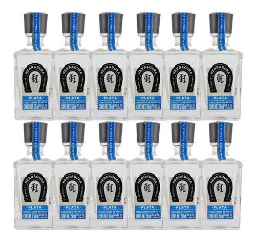 Pack De 12 Piezas De Mini Tequila Herradura Plata .50 Ml