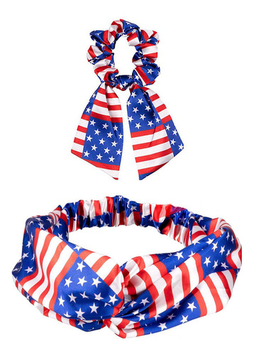 Diadema Turbante Para Niñas, Bandanas Patrióticas Con Bander