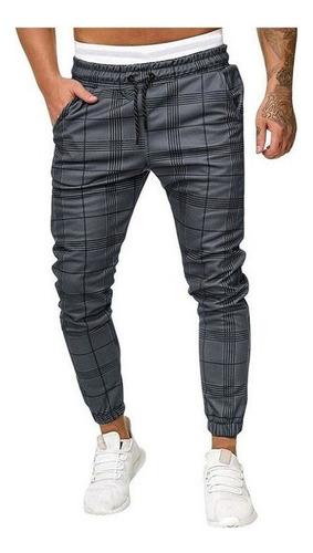 Hombres Casual Slim Fit Cuadros Joggers Pantalones De Chánda