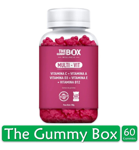 Imagen 1 de 4 de The Gummy Box Multi-vit Vitaminas C, A, D3, E, B12  180 G