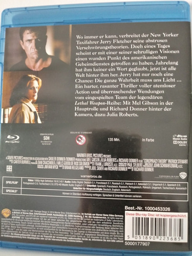 Blu Ray Teoria Da Conspiração Mel Gibson E Júlia Roberts