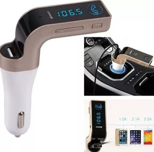 Imagen 4 de 4 de Nuevo Transmisor Reproductor Adaptador Fm Mp3 Auto Bluetooth Manos Libres Usb Musica , Bazar_19, Local En Flores !