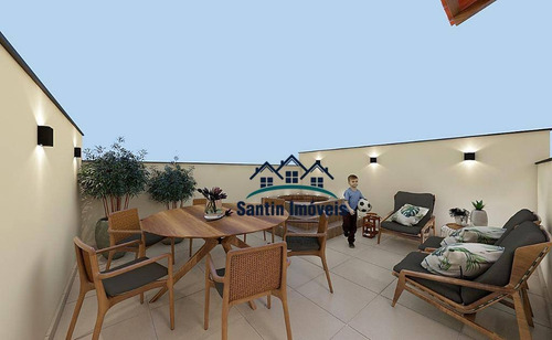 Cobertura Com 2 Dormitórios,fino Acabamento,50% Coberta,vaga De Garagem À Venda, 90 M² - Santa Maria - Santo André/sp - Co0451
