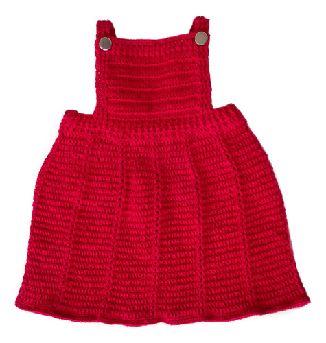 Vestido Tipo Overol De Hilo Algodón Tejido A Mano Crochet