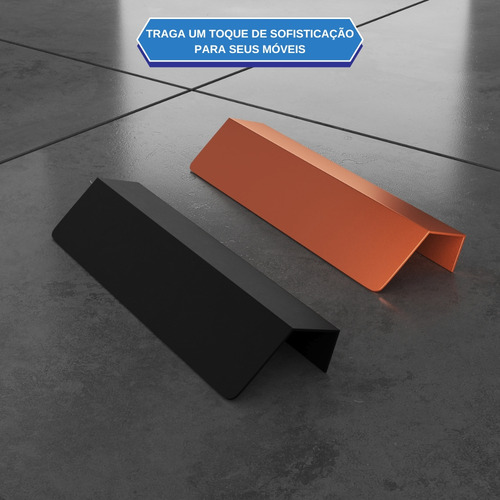 Puxador Preto Para Móveis - Design Sofisticado E Funcional, Perfeito Para Renovar Gavetas