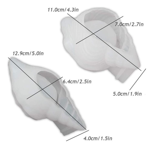 2 Piezas Silicona Concha Molde Bandeja Molde De Caracol Mar