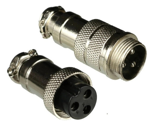 Conectores Circular (mike) 3 Pinos Kit Com 12 Para Cabo
