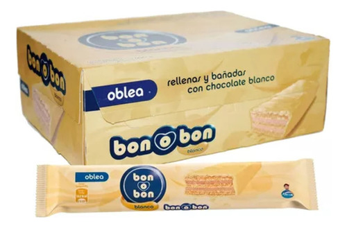  Bon O Bon oblea de chocolate blanco 30gr caja 20 unidades