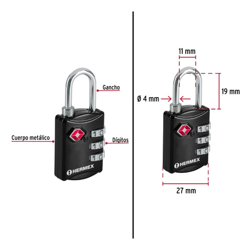 Kit Mochila Porta Laptop Candado Combinación Con Clave