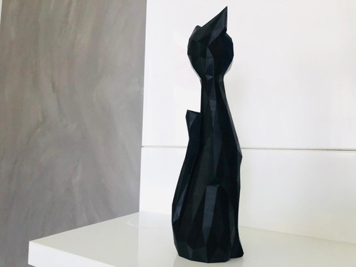 Imagem 4 de 4 de Gato Decorativo Geométrico Low Poly 40cm