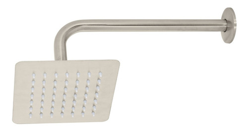 Regadera Cuadrada 6'' Acero Inox Con Brazo Satín Foset 47742