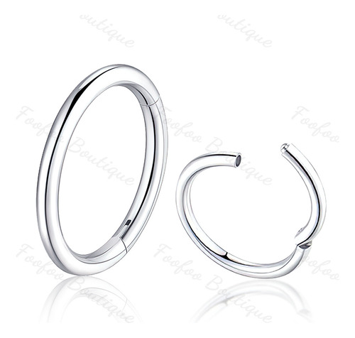 Piercing Septum Acero Quirúrgico Argolla Oreja Nariz 10mm 1 Plateado