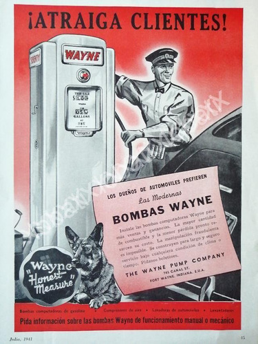 Cartel Retro Bombas De Gasolina Wayne 1941 /25