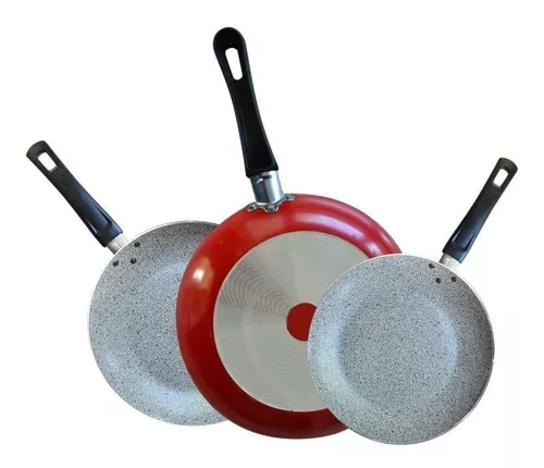  Cookware set de ollas y sartenes antiadherentes de 18 unidades,  Rojo : Hogar y Cocina