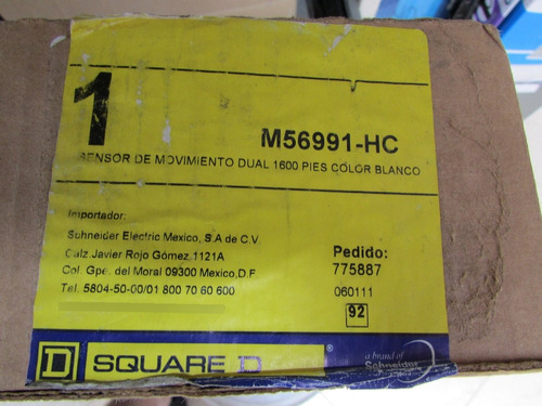 Sensor De Movimiento Dual 1600 Pies M56991-hc Square D