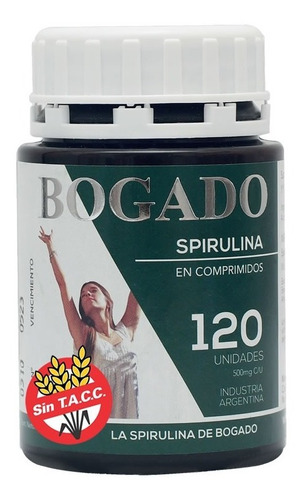 Spirulina Bogado 120 Com 500mg Suplemento Energizante